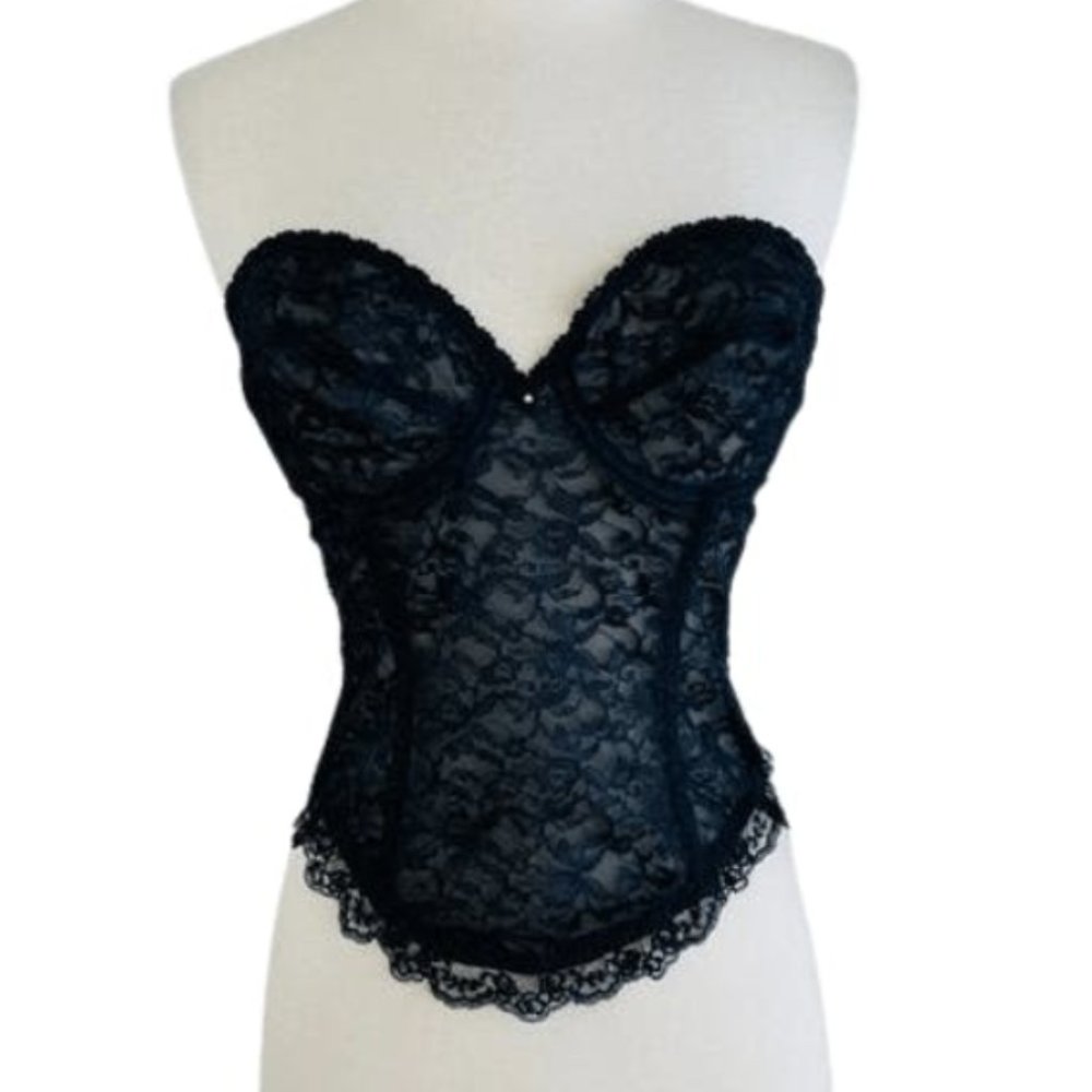 Vintage Lace Strapless Bustier Corset